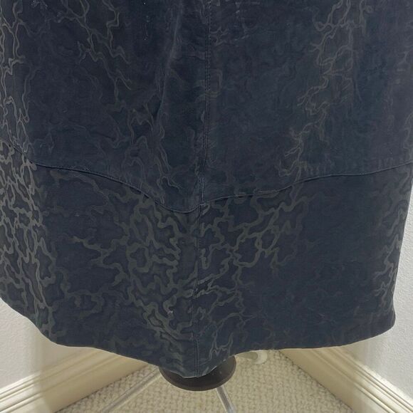 Amen Wardy Black 100% Leather Embossed Skirt Size 10 (46) Made In Italy - Picture 8 of 12